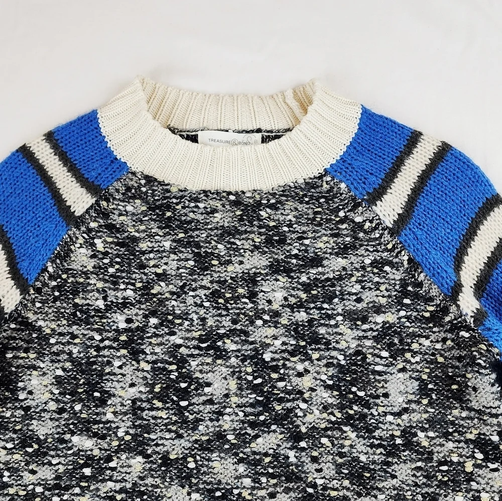 Treasure & Bond Blue Bliss Stripe Long Sleeve Sweater